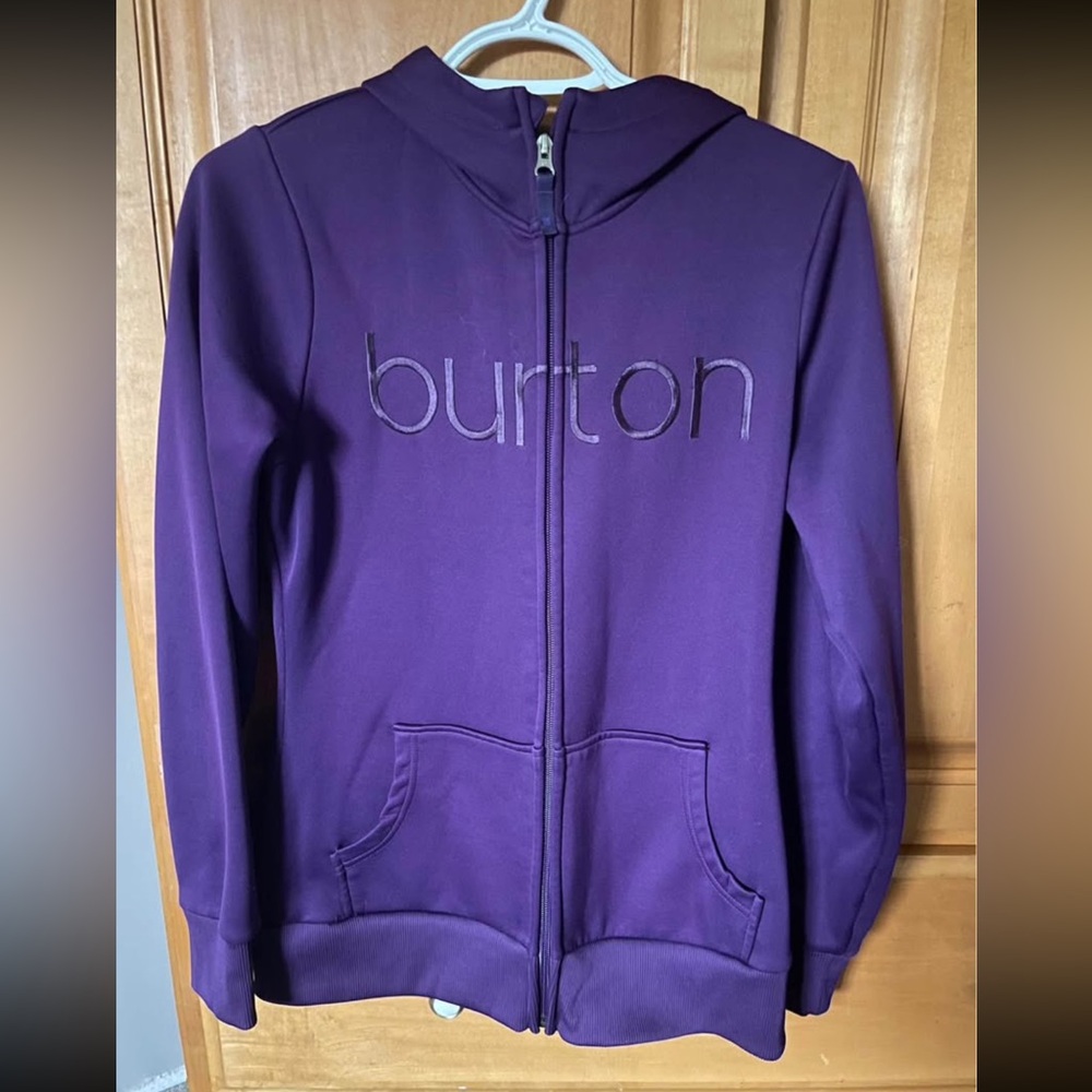 Burton Dry Ride Zip Up Hoodie Purple Fleece Lined Womens Medium